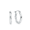 Twist Hoop Earrings in 9ct White Gold