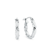 Twist Hoop Earrings in 9ct White Gold