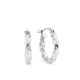 Twist Hoop Earrings in 9ct White Gold