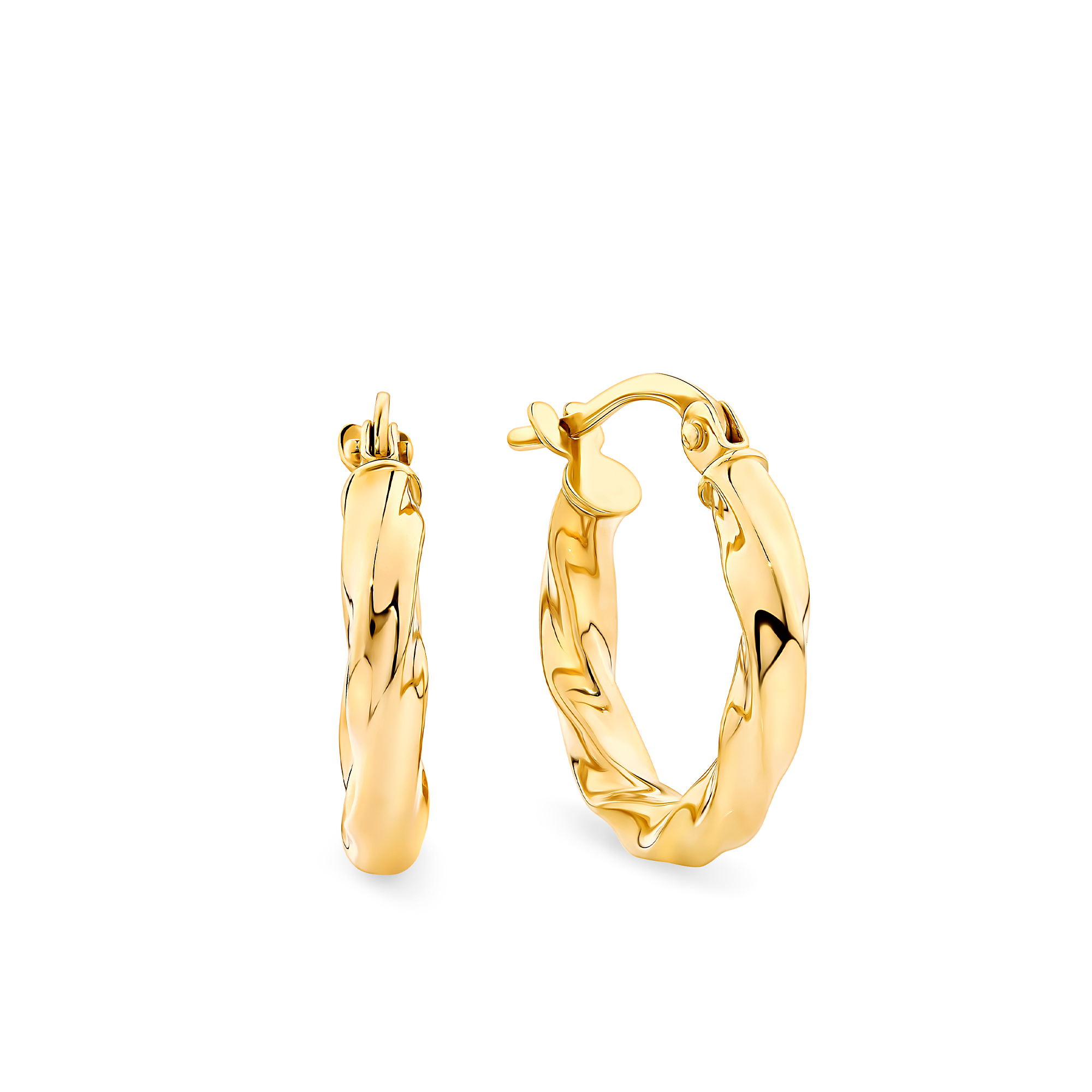 Twist Hoop Earrings in 9ct Yellow Gold