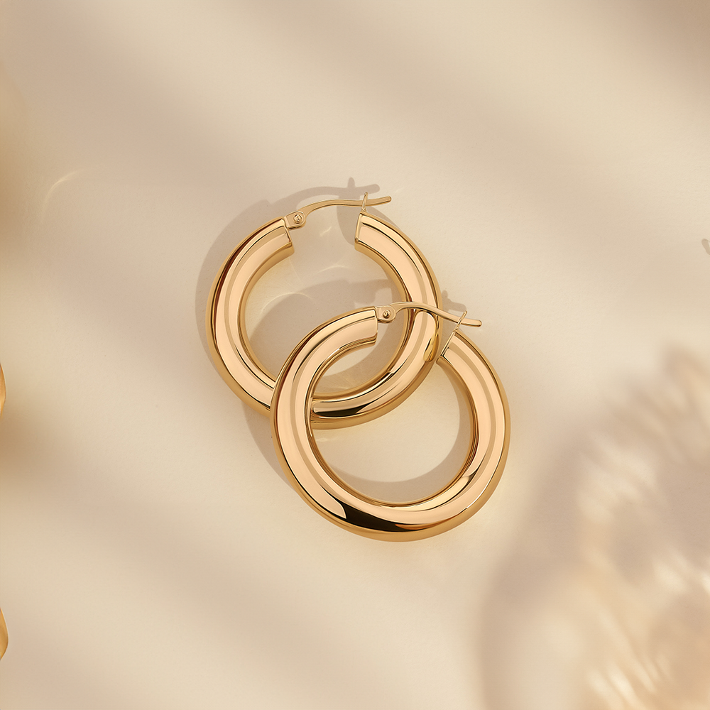 Bold Hoop Earrings in 9ct Yellow Gold