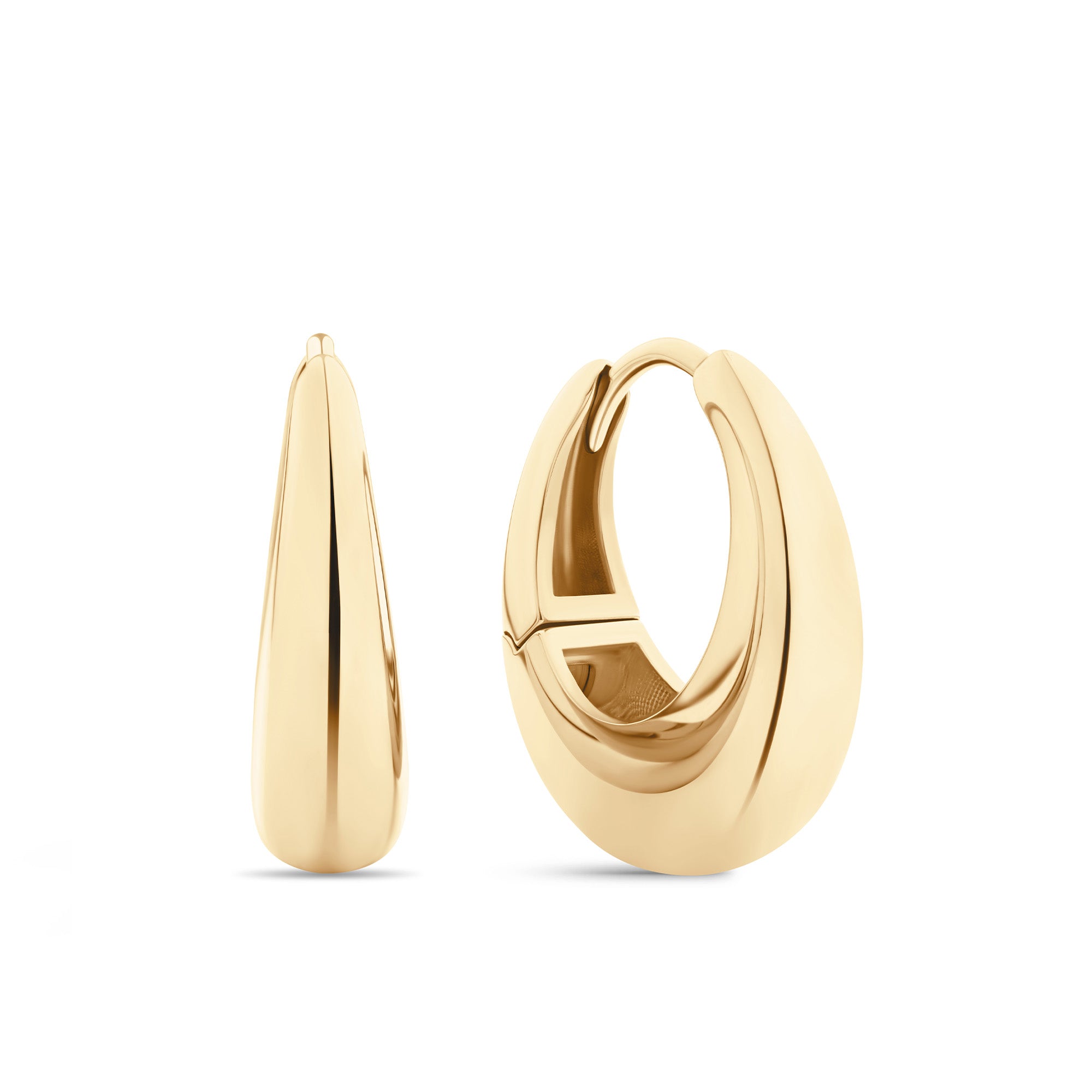 Graduated Huggie Earrings in 9ct Yellow Gold