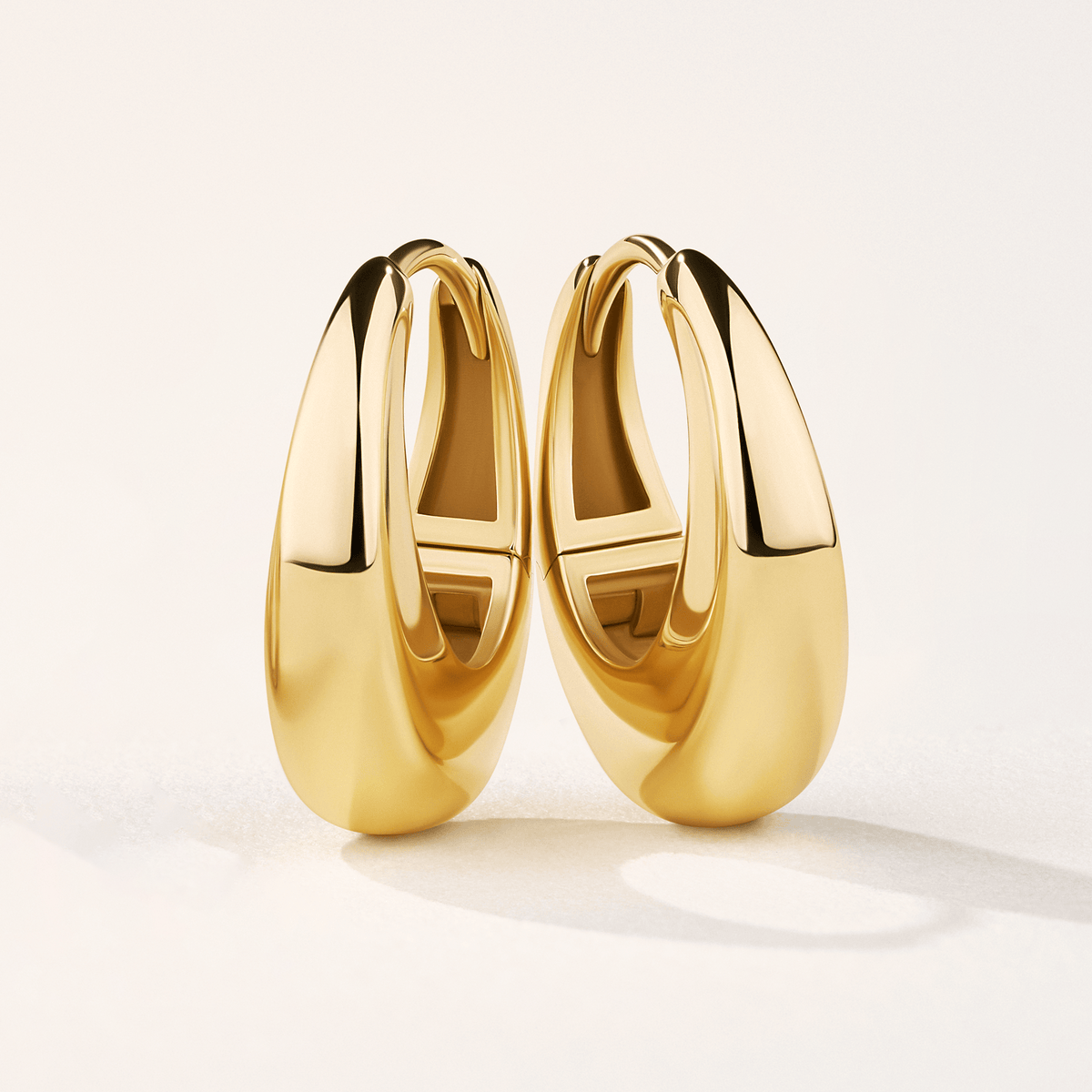 Graduated Huggie Earrings in 9ct Yellow Gold