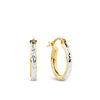 Small Diamond Cut Hoop Earrings in 9ct Yellow and White Gold