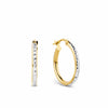 Medium Diamond Cut Hoop Earrings in 9ct Yellow and White Gold