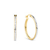 Large Diamond Cut Hoop Earrings in 9ct Yellow and White Gold