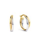 Twist Hoop Earrings in 9ct Yellow and White Gold