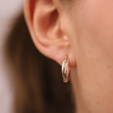 Twist Hoop Earrings in 9ct Yellow and White Gold