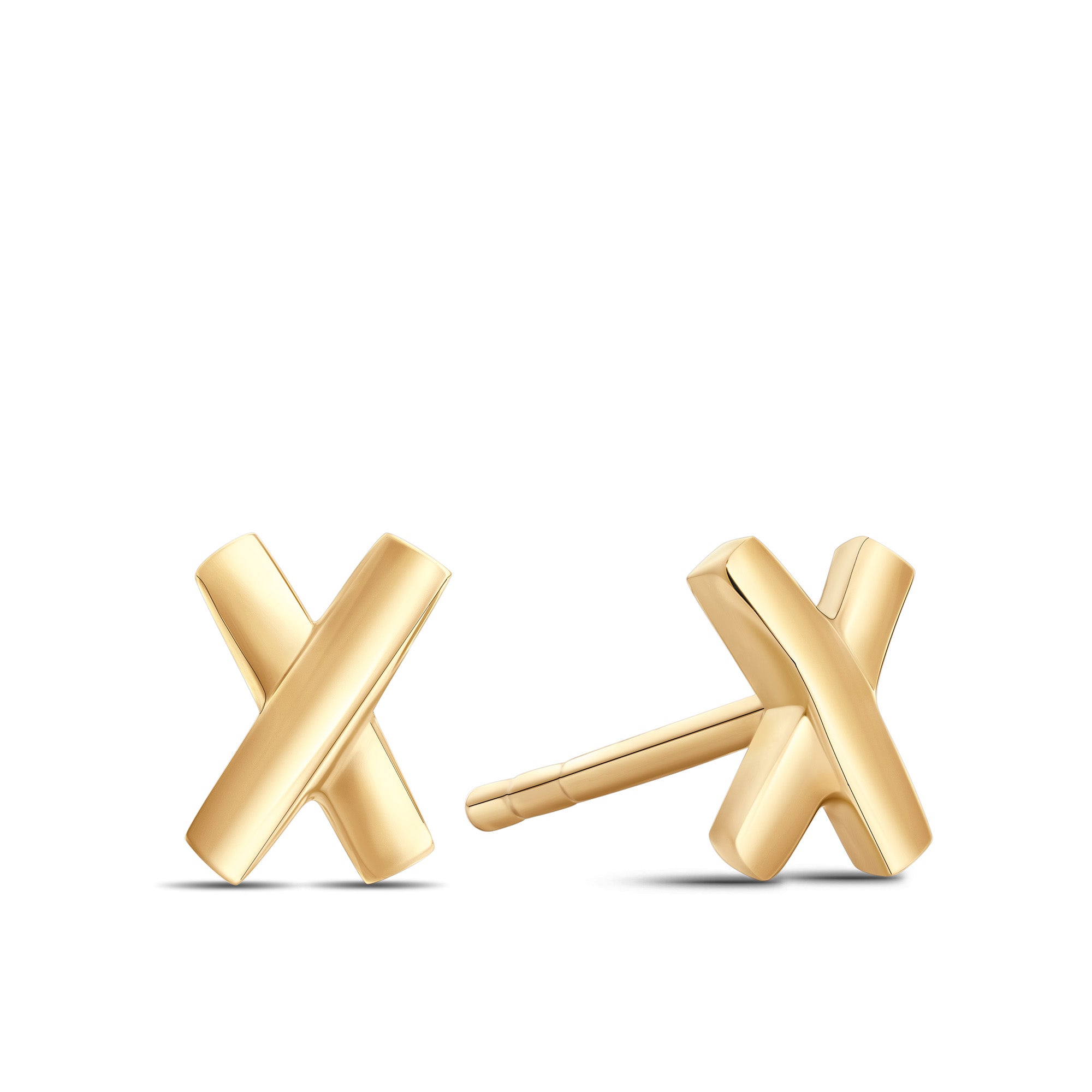 X Earrings in 9ct Yellow Gold