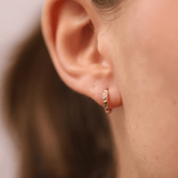 Small Diamond Cut Huggie Earrings in 9ct Yellow Gold