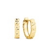 Oval Diamond Cut Huggie Earrings in 9ct Yellow Gold