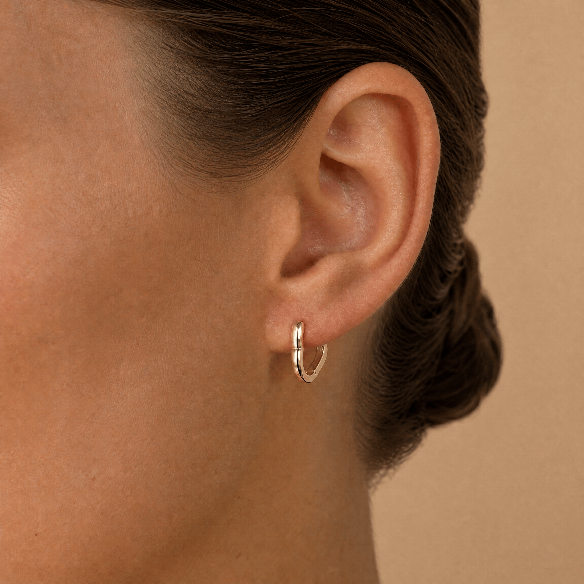 Heart Huggie Earrings in 9ct Yellow Gold