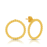 Circle Beaded Stud Earrings in 9ct Yellow Gold