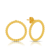 Circle Beaded Stud Earrings in 9ct Yellow Gold