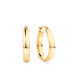 Oval Hoop Earrings in 9ct Yellow Gold
