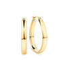 Oval Hoop Earrings in 9ct Yellow Gold