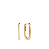 Paperclip Huggie Earrings in 9ct Yellow Gold