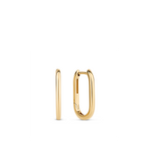 Paperclip Huggie Earrings in 9ct Yellow Gold