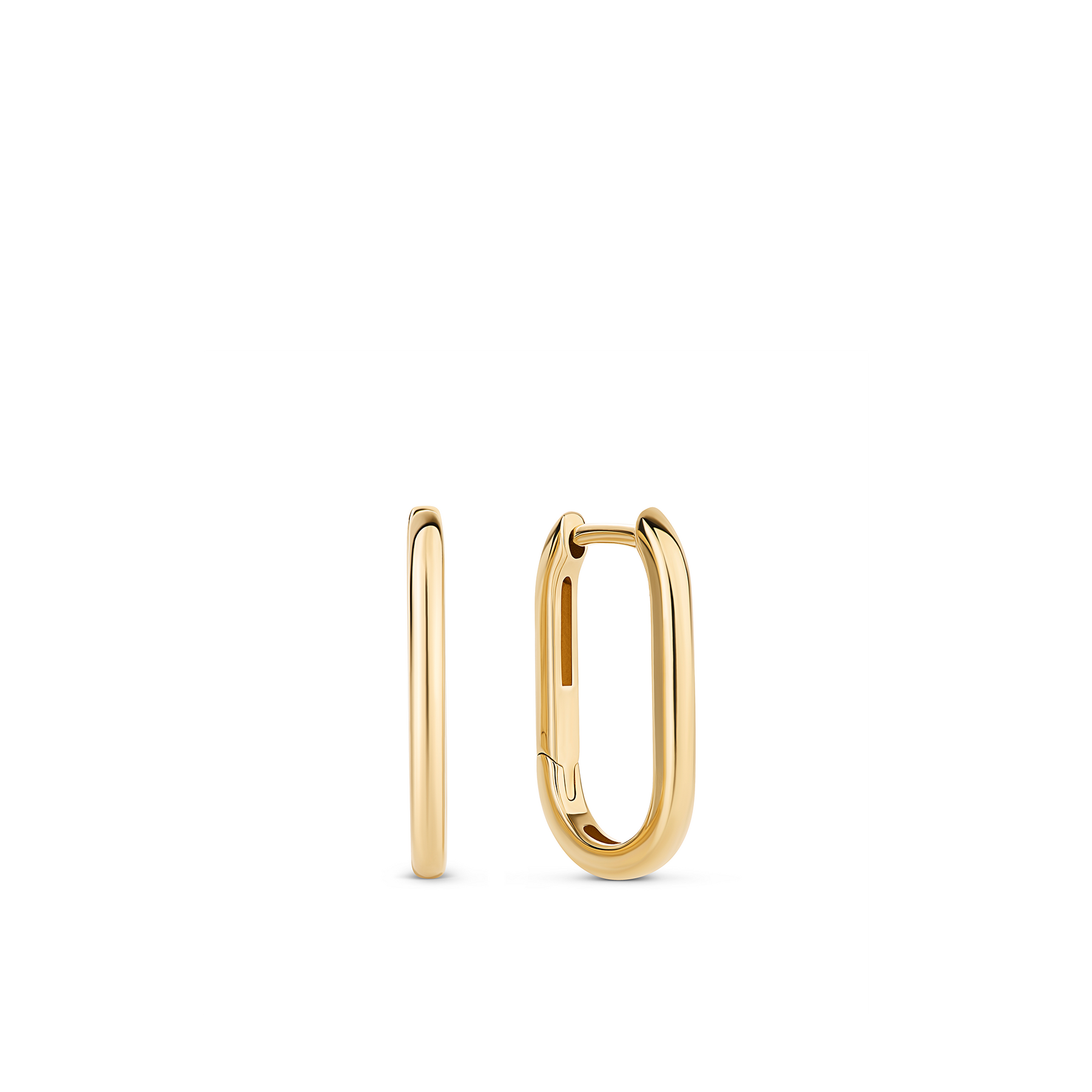 Paperclip Huggie Earrings in 9ct Yellow Gold