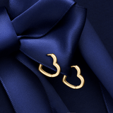Heart Huggie Earrings in 9ct Yellow Gold