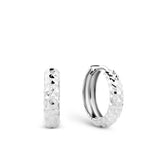 Diamond Cut Huggie Earrings in 9ct White Gold