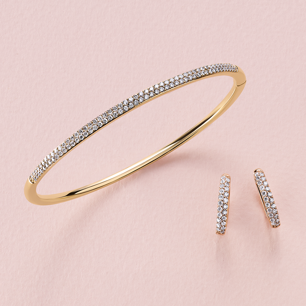 1ct TW Diamond Bangle in 9ct Gold
