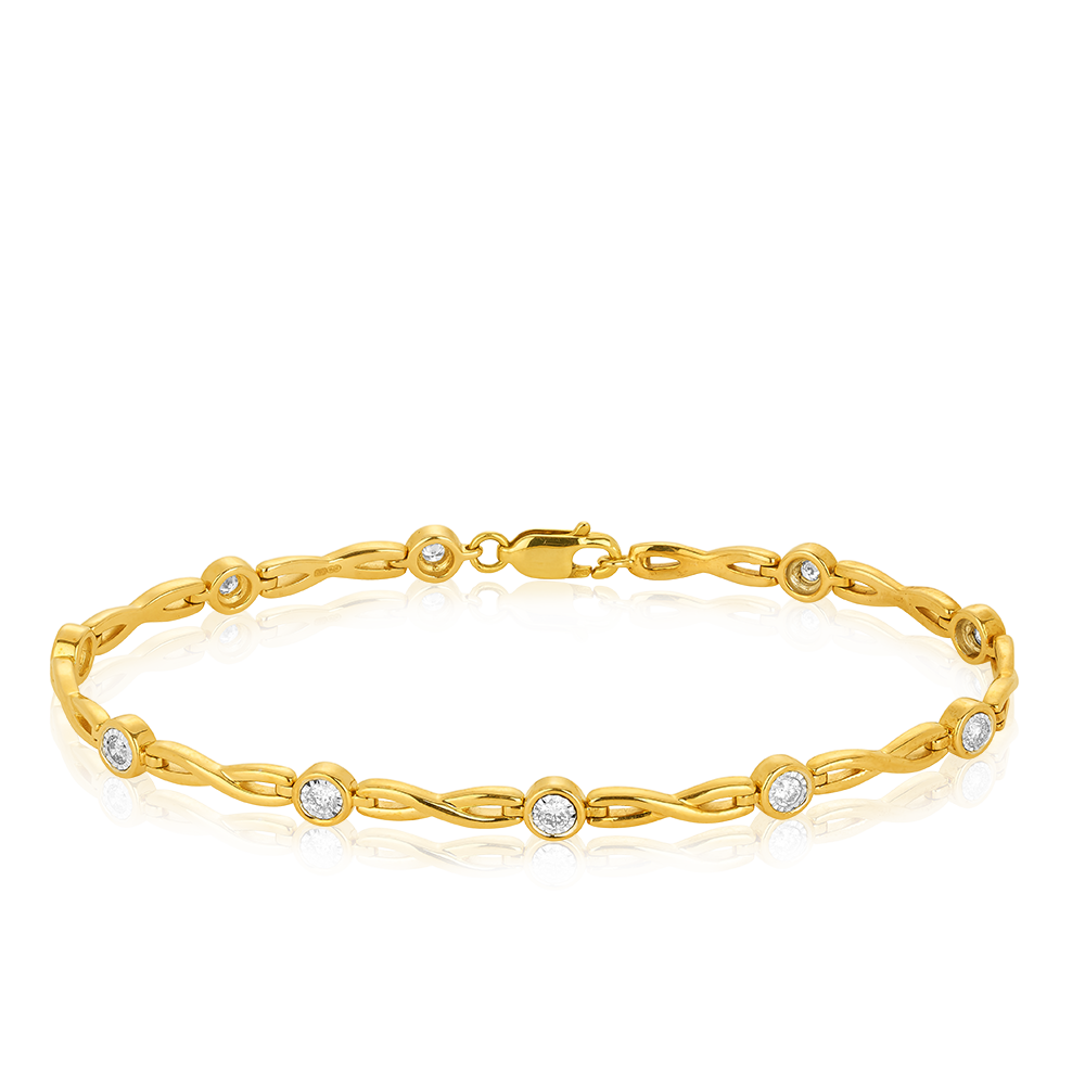 Infinity Link Diamond Bracelet in 9ct Yellow Gold