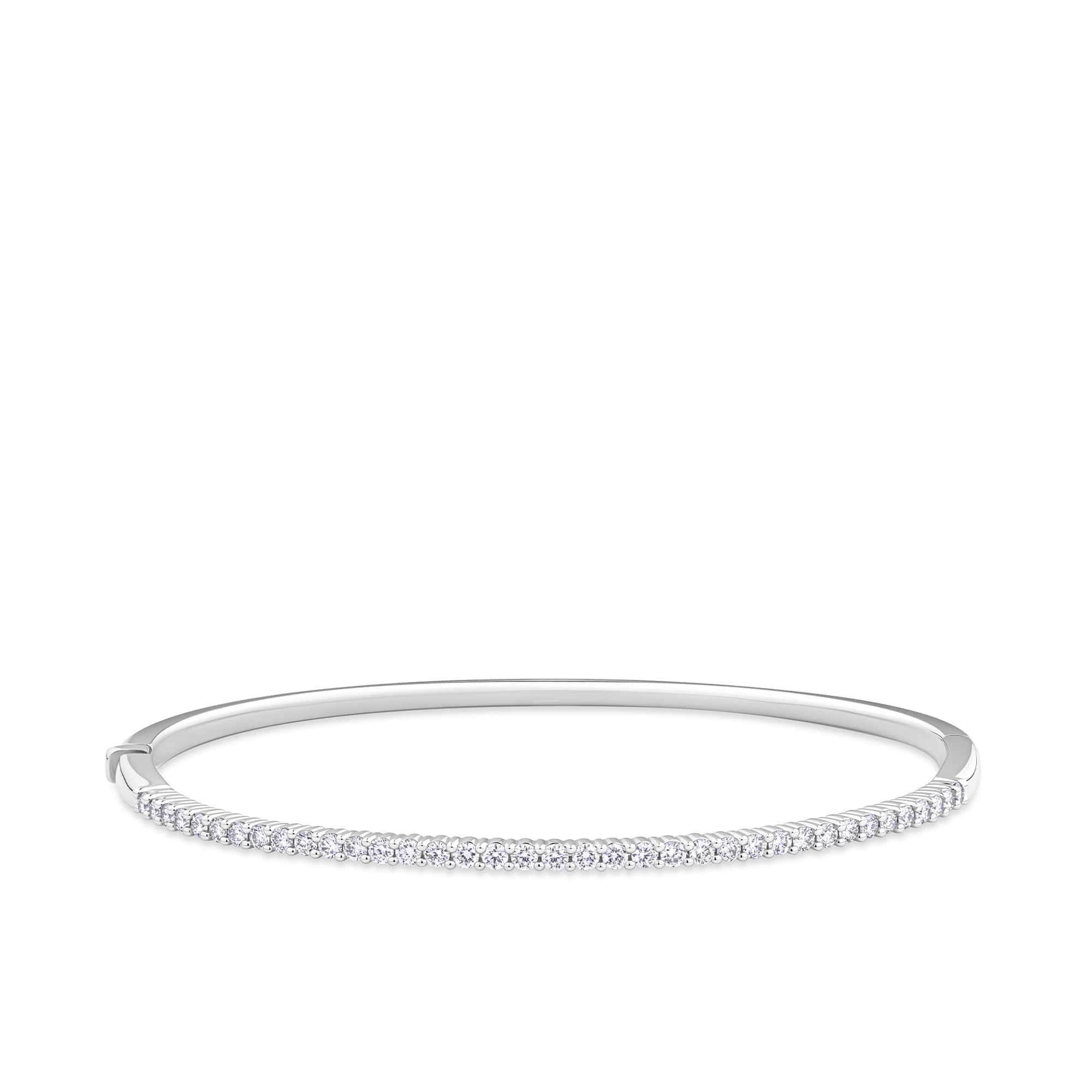 1.00ct TDW Diamond Oval Bangle in 9ct White Gold