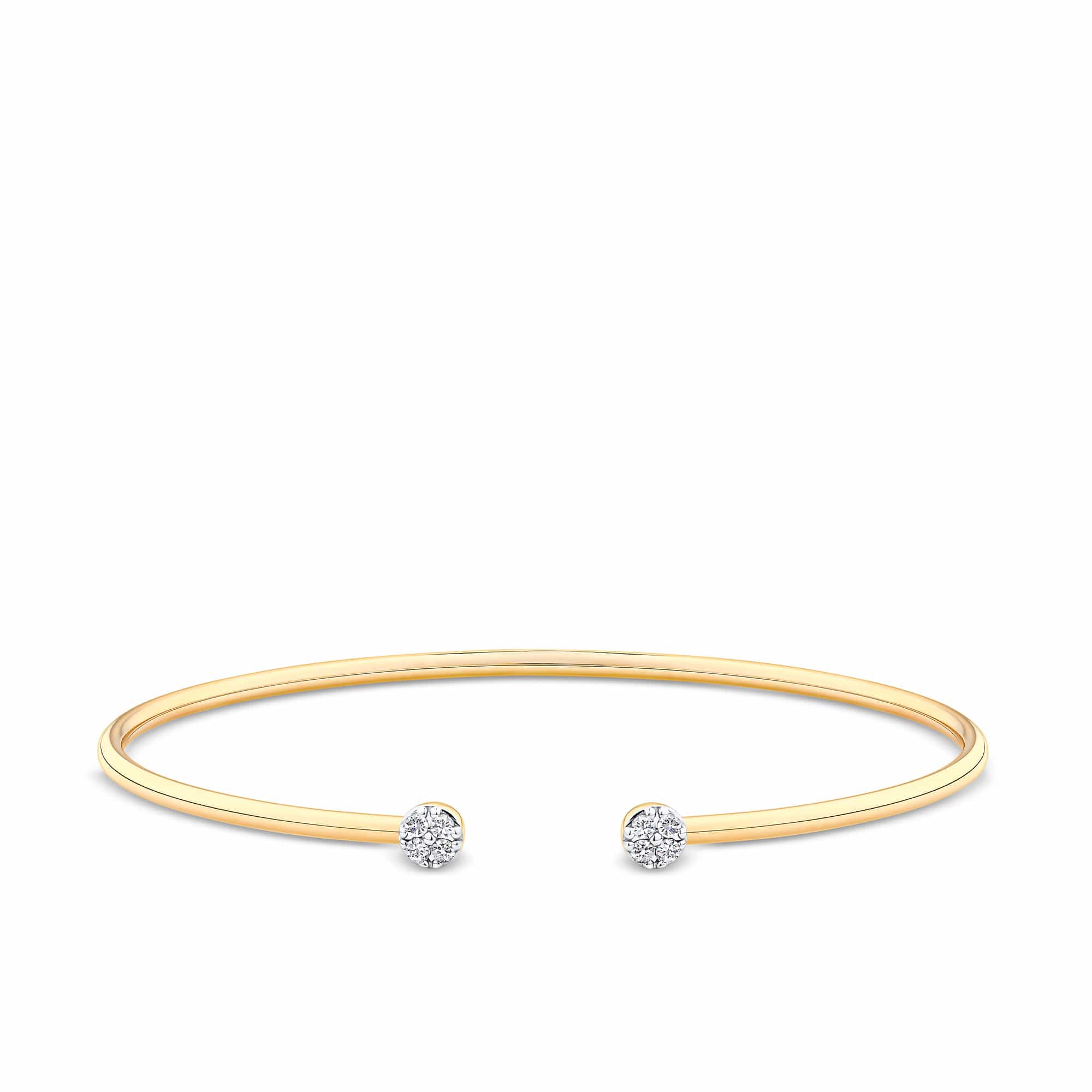 0.15ct TW Diamond Pave Flexi Bangle in 9ct Yellow Gold