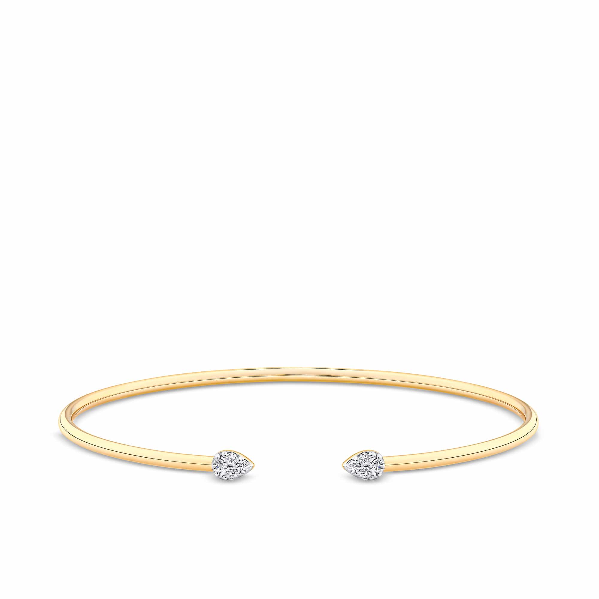 0.15ct TDW Diamond Pave Flexi Bangle in 9ct Yellow Gold