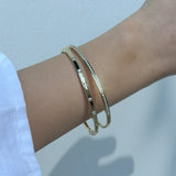 0.15ct TDW Hammerset Diamond Bangle in 9ct Yellow Gold