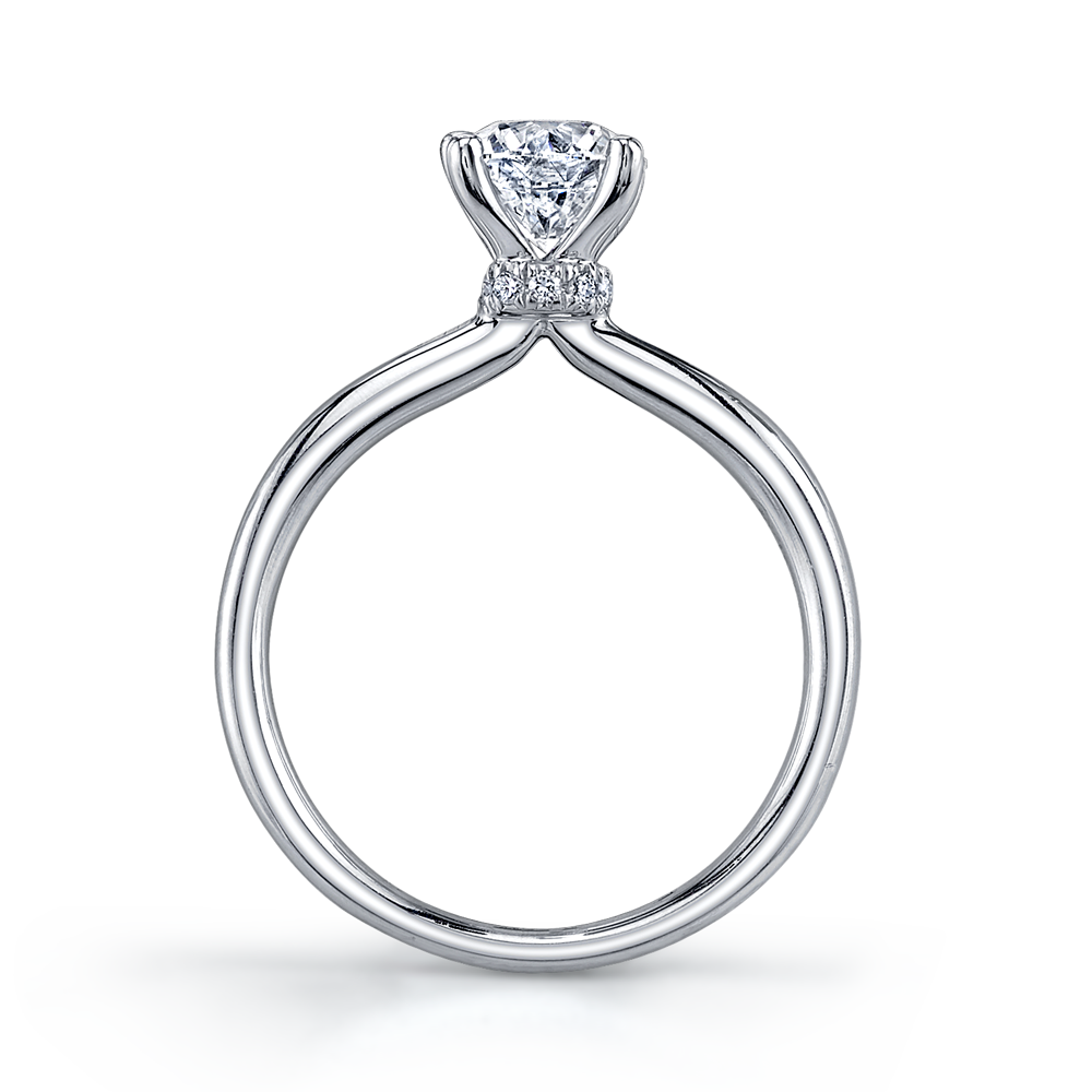 Maple Leaf Circle of Love Round Brilliant Cut Solitare Diamond Engagement Ring set in 18ct White Gold