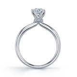 Maple Leaf Circle of Love Round Brilliant Cut Solitare Diamond Engagement Ring set in 18ct White Gold