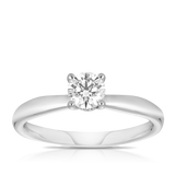 Maple Leaf Circle of Love Round Brilliant Cut Solitare Diamond Engagement Ring set in 18ct White Gold