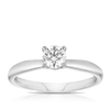 Maple Leaf Circle of Love Solitaire Diamond Engagement Ring in 18ct White Gold