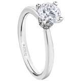 Maple Leaf Circle of Love Round Brilliant Cut Solitare Diamond Engagement Ring set in 18ct White Gold