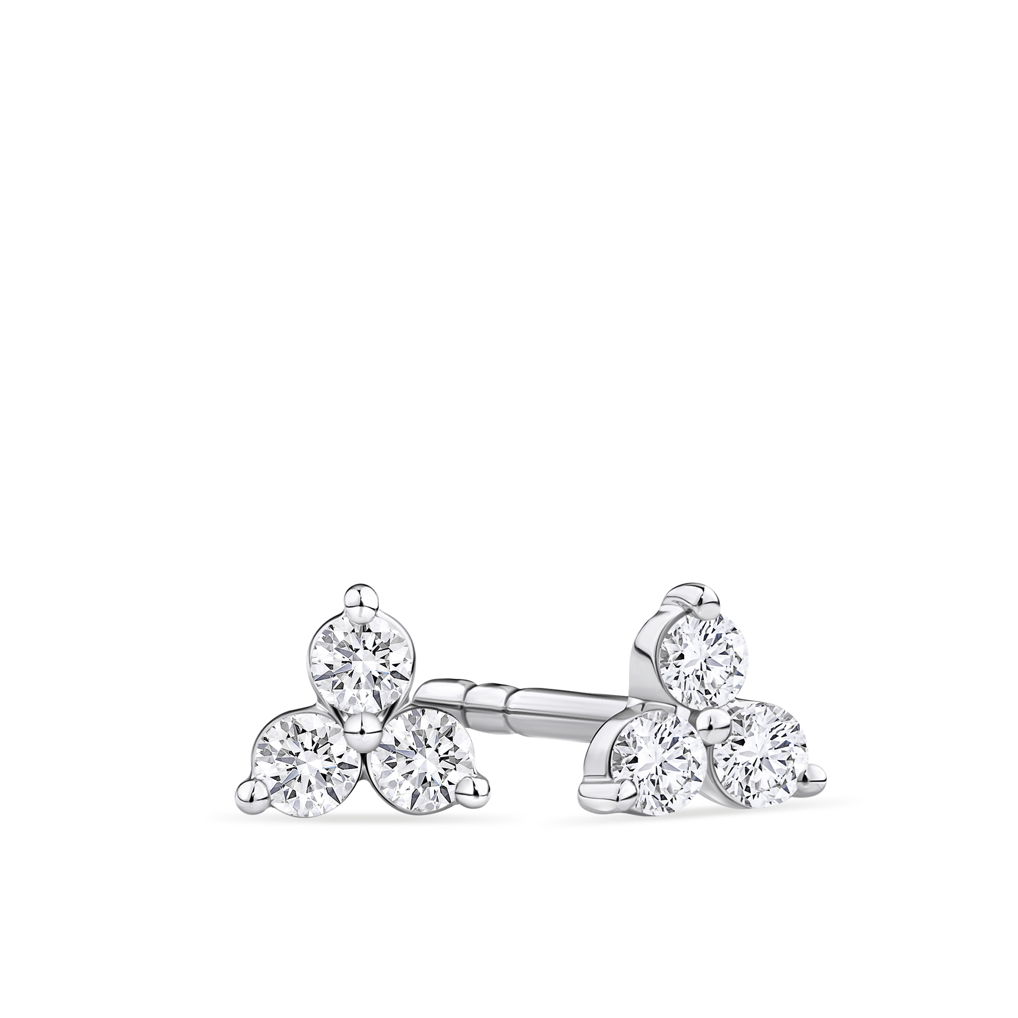 Diamond Triangle Earrings in 9ct White Gold