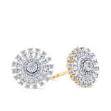 0.37ct TW Diamond Halo Earrings in 9ct Yellow and White Gold