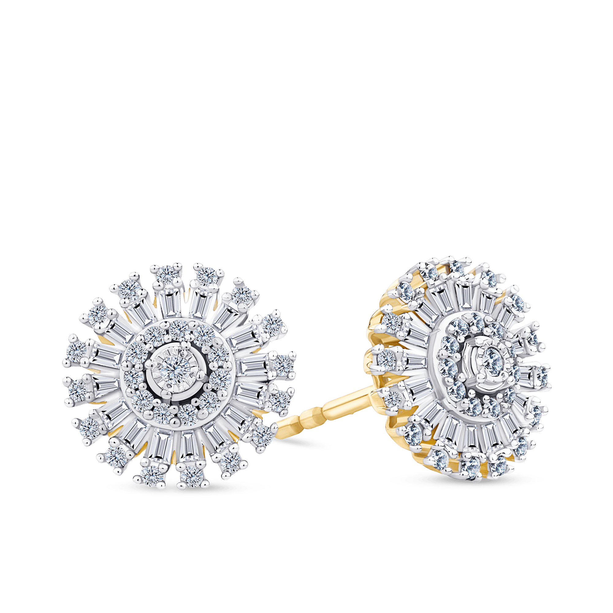 0.37ct TW Diamond Halo Earrings in 9ct Yellow and White Gold