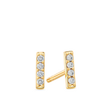 0.06ct TW Diamond Bar Earrings in 9ct Yellow Gold