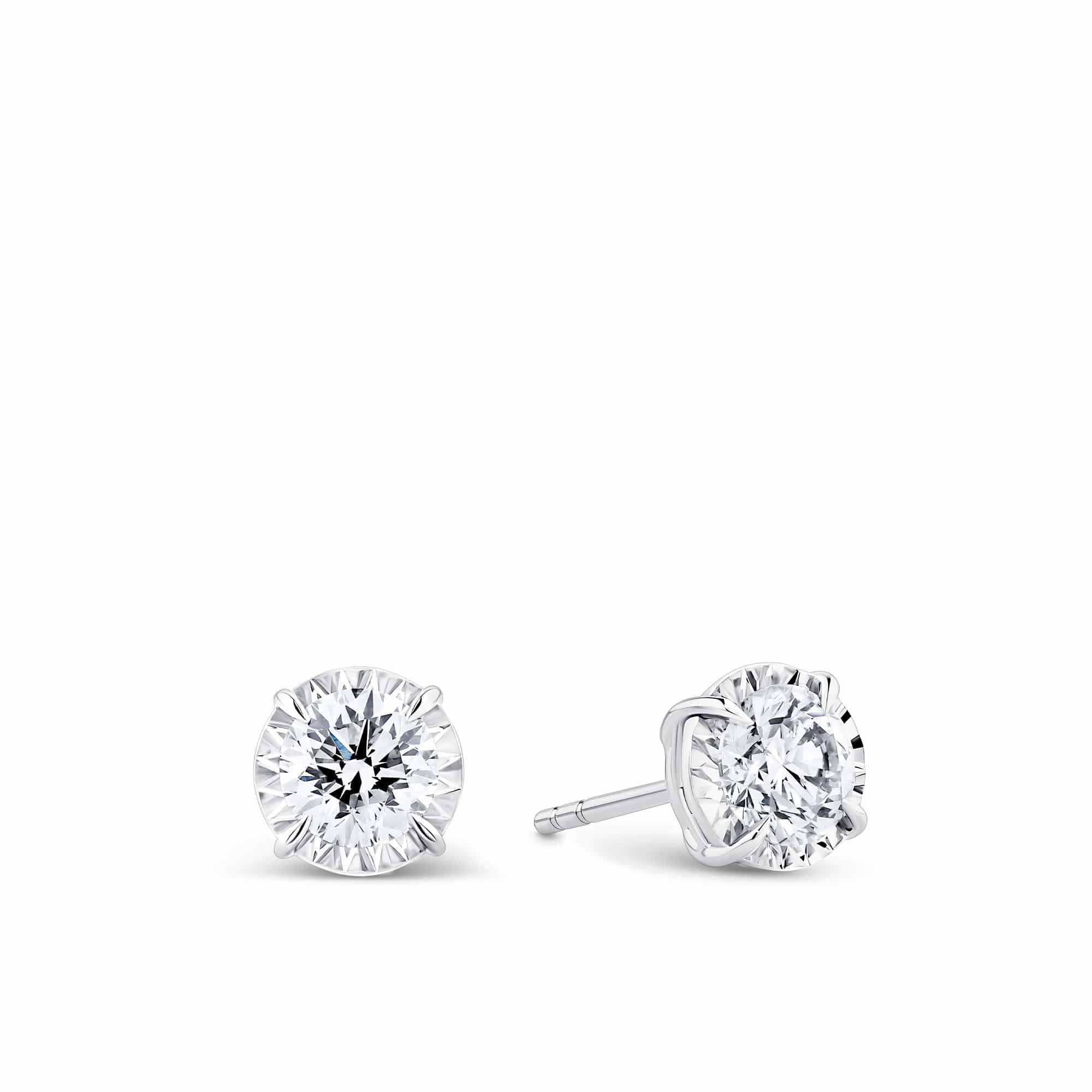 Essence 1.00ct TW Diamond Solitaire Earrings in 9ct White Gold
