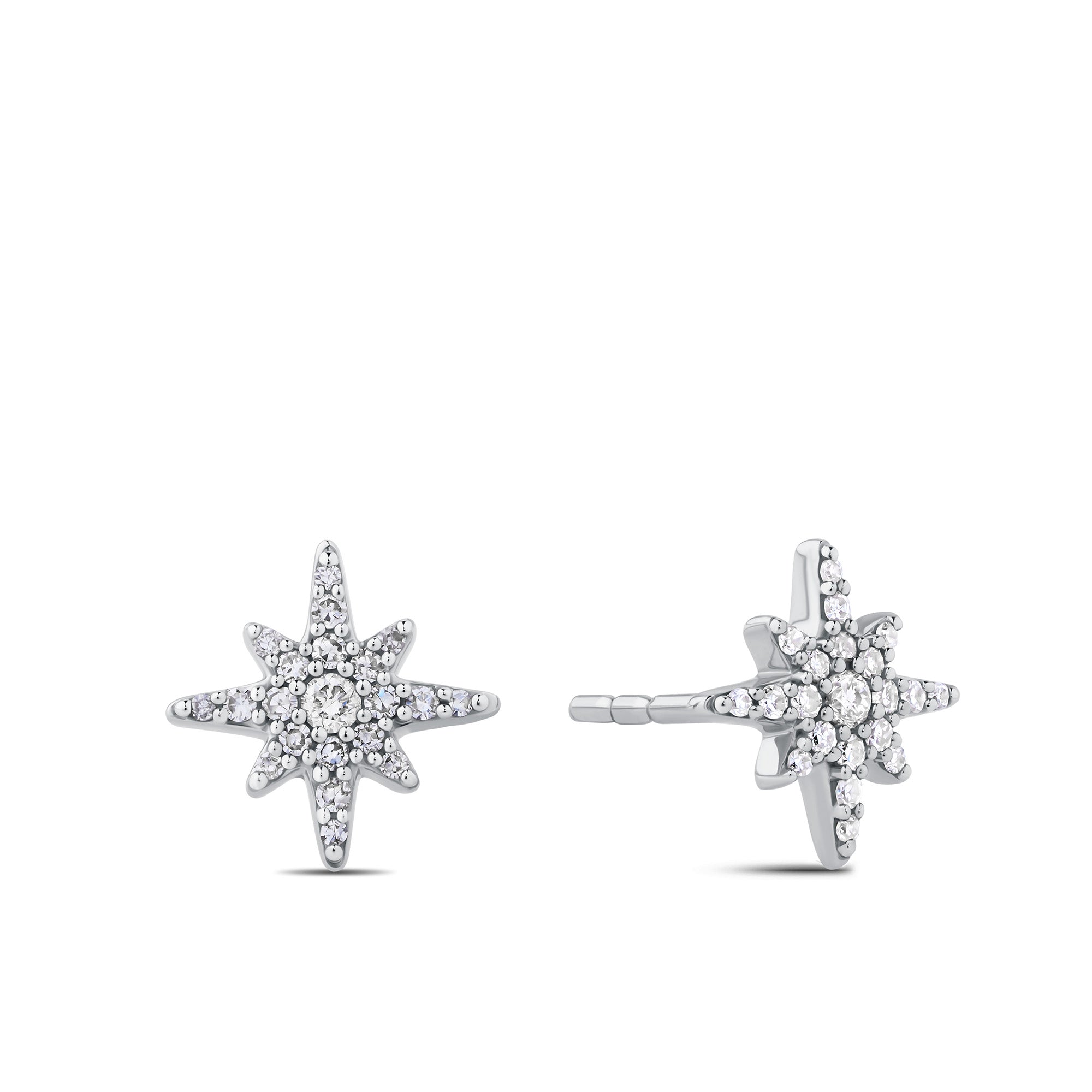 0.15ct TDW Diamond Celestial Earrings in Sterling Silver