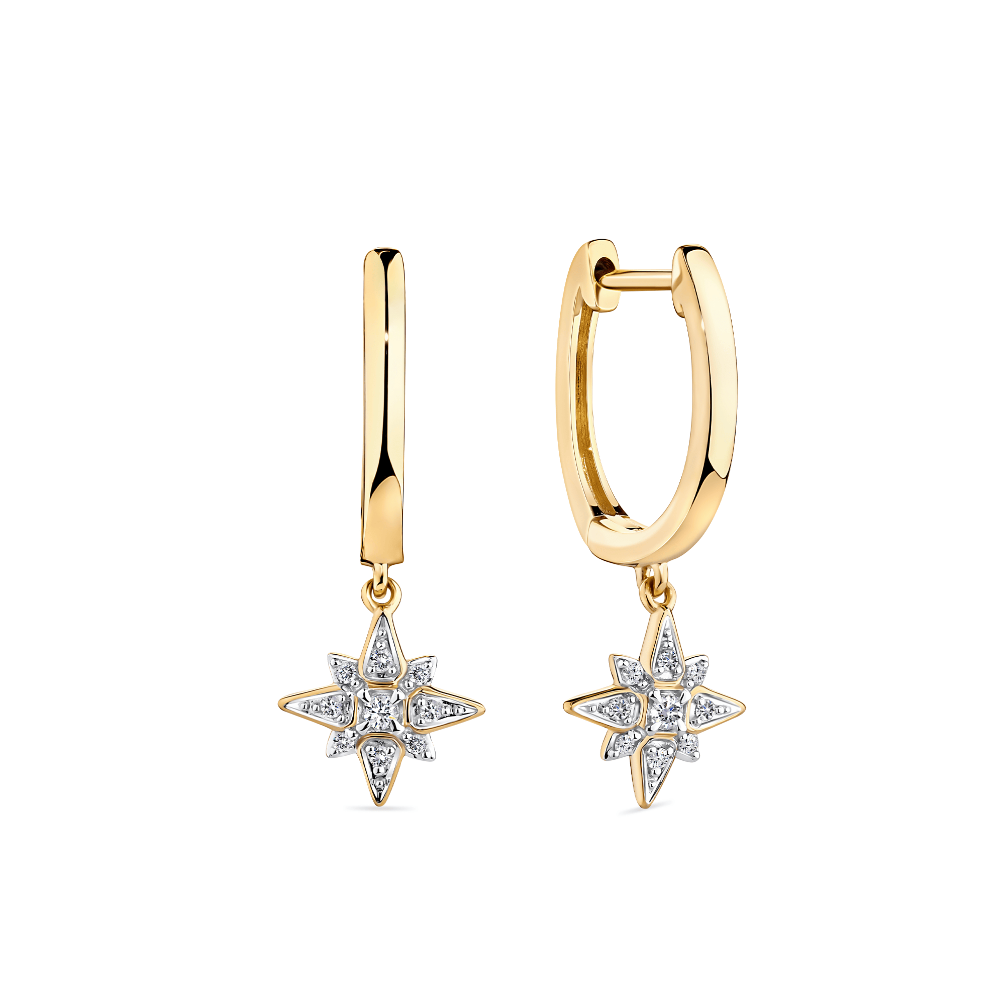 Diamond Huggies in 9ct Yellow Gold