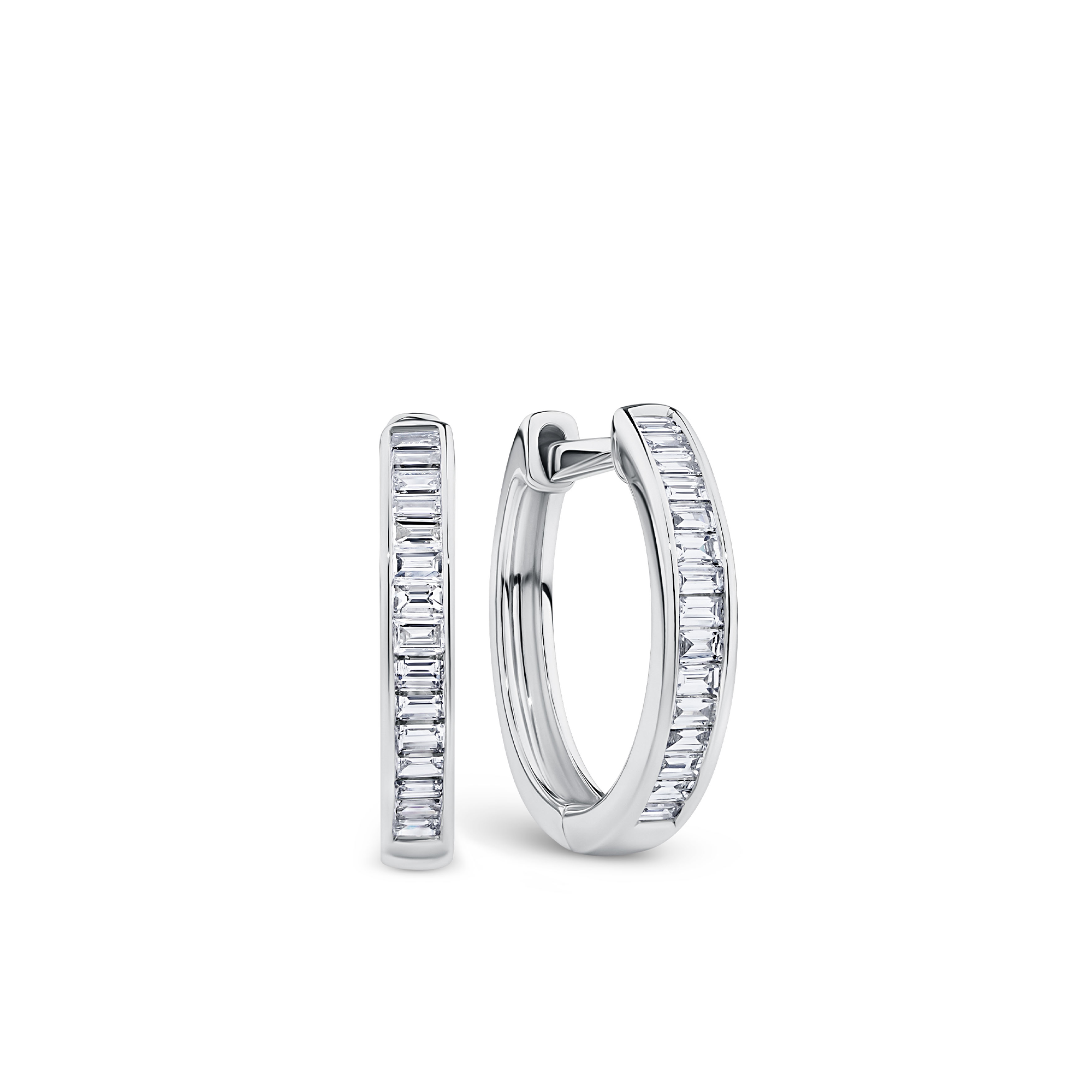 0.25ct TW Diamond Oval Huggie Earrings in 9ct White Gold