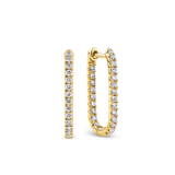 0.34ct TW Diamond Paperclip Huggie Earrings in 9ct Yellow Gold