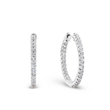 0.50ct TW Diamond Hoop Earrings in 9ct White Gold