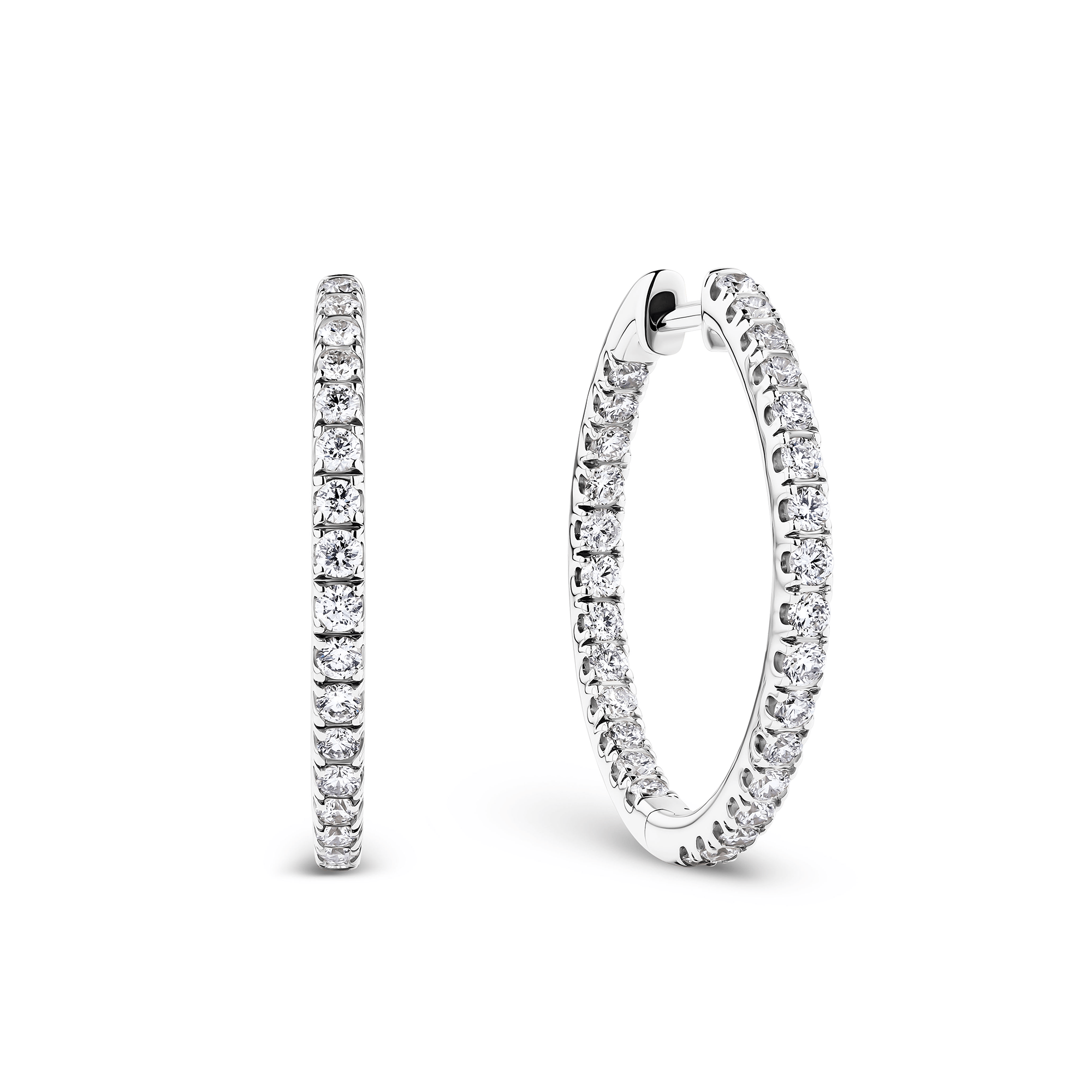 1.00ct TW Diamond Hoop Earrings in 9ct White Gold