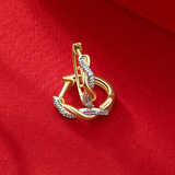 Diamond Twist Hoop Earrings in 9ct Yellow Gold