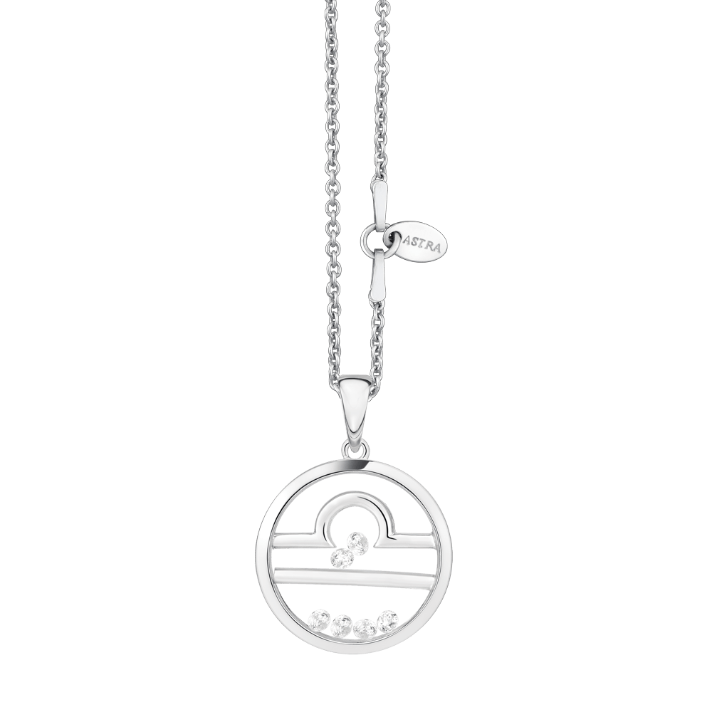 ASTRA Libra Cubic Zirconia Necklace in Sterling Silver