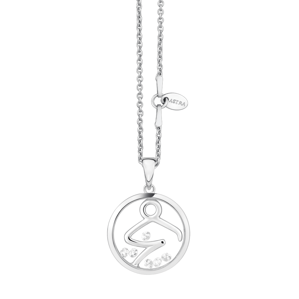 ASTRA Capricorn Zodiac Cubic Zirconia Necklace in Sterling Silver